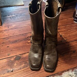 Frye harness boots smoke color